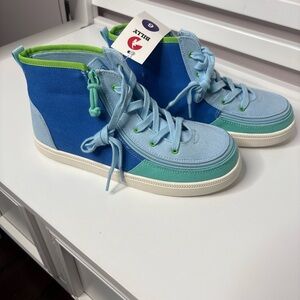 Billy Kids' Dynamic Blue and Green High-Top Sneakers